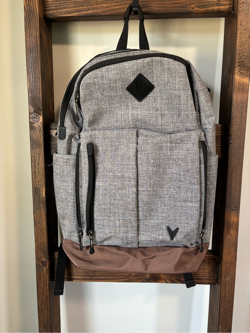 Gray and Brown Everyday Backpack